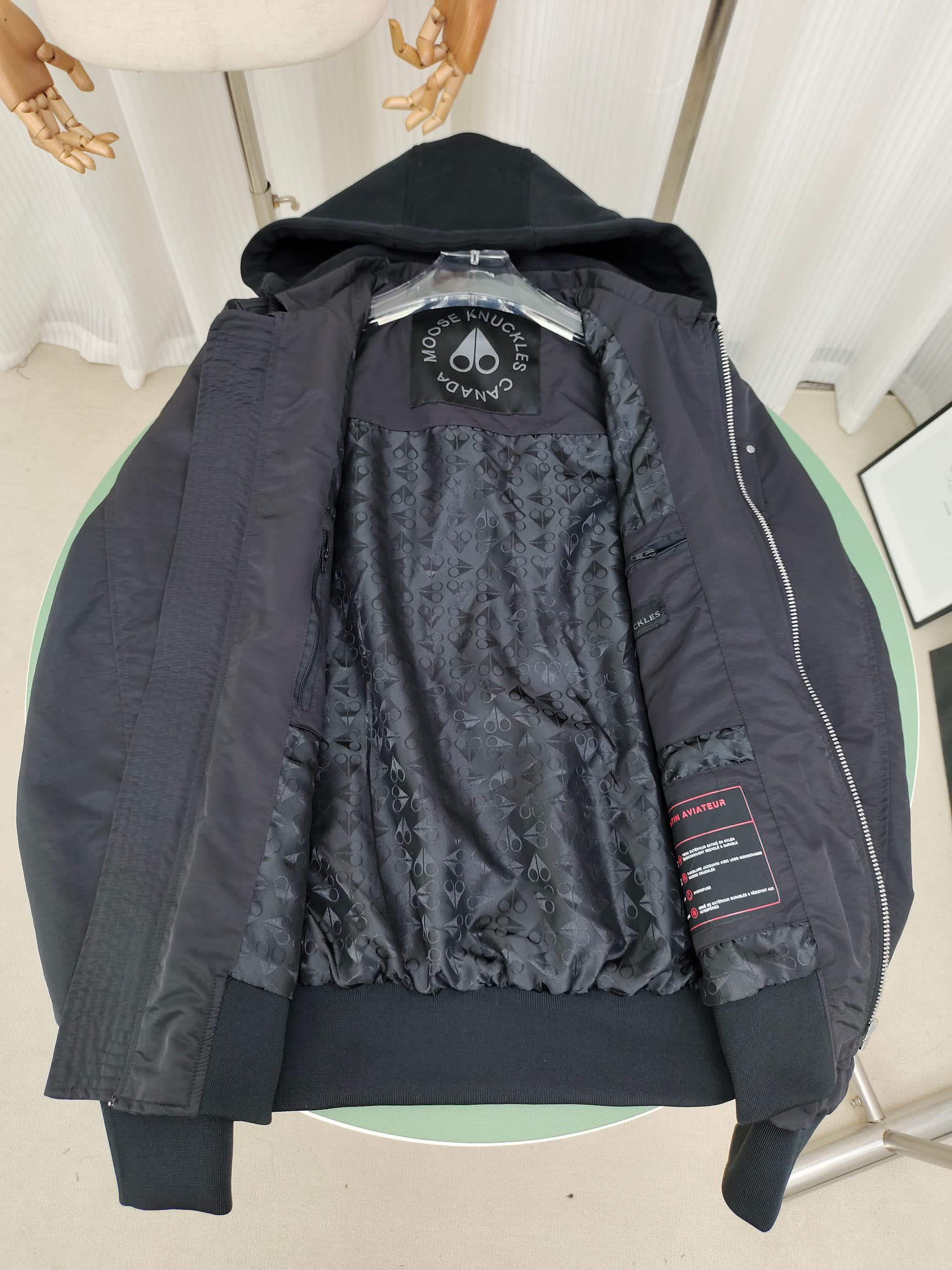 Moose Knuckles Hooded Bomber Jacket Moose Knuckles Hooded Bomber Jacket